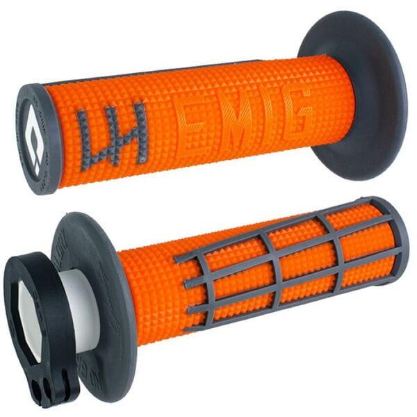 ODI EMIG 2.0 Lock On Grip Orange Graphite For Kawasaki KX 250F 2004-2025